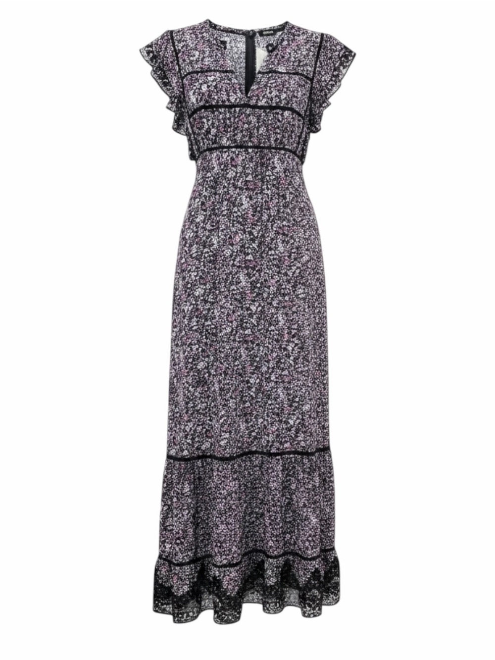 NWT Rails Sofie Embroidered Cotton Floral Ladder Trim Flutter Sleeve Midi Dress